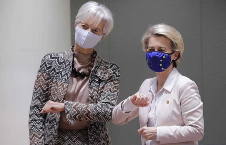 EZB-Chefin Christine Lagarde (l.) mit EU-Kommissions-Chefin Ursula von der Leyen (CDU)