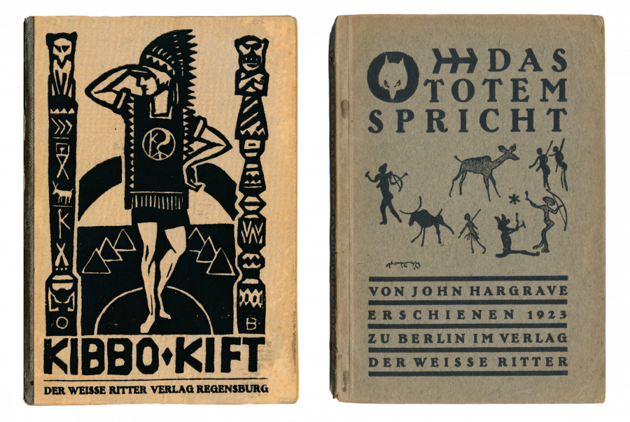 Deutsche Ausgaben zweier Hauptschriften von John Hargrave, 1921 und 1923. Exemplare aus der Sammlung Armin Mohlers Foto: Weißmann 