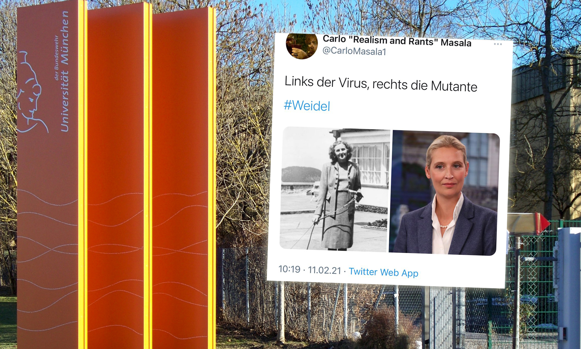Bundeswehr-Universität München, Tweet von Carlo Masala
