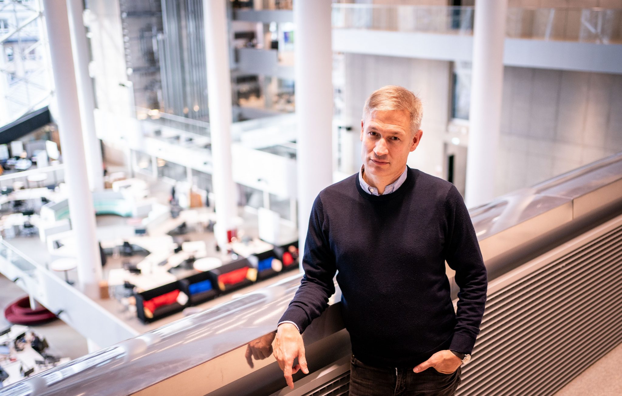 Ulf Poschardt, Chefredakteur der „Welt-Gruppe“ in den neuen Redaktionsräumen im Axel-Springer-Neubau in Berlin Foto: picture alliance/dpa | Kay Nietfeld