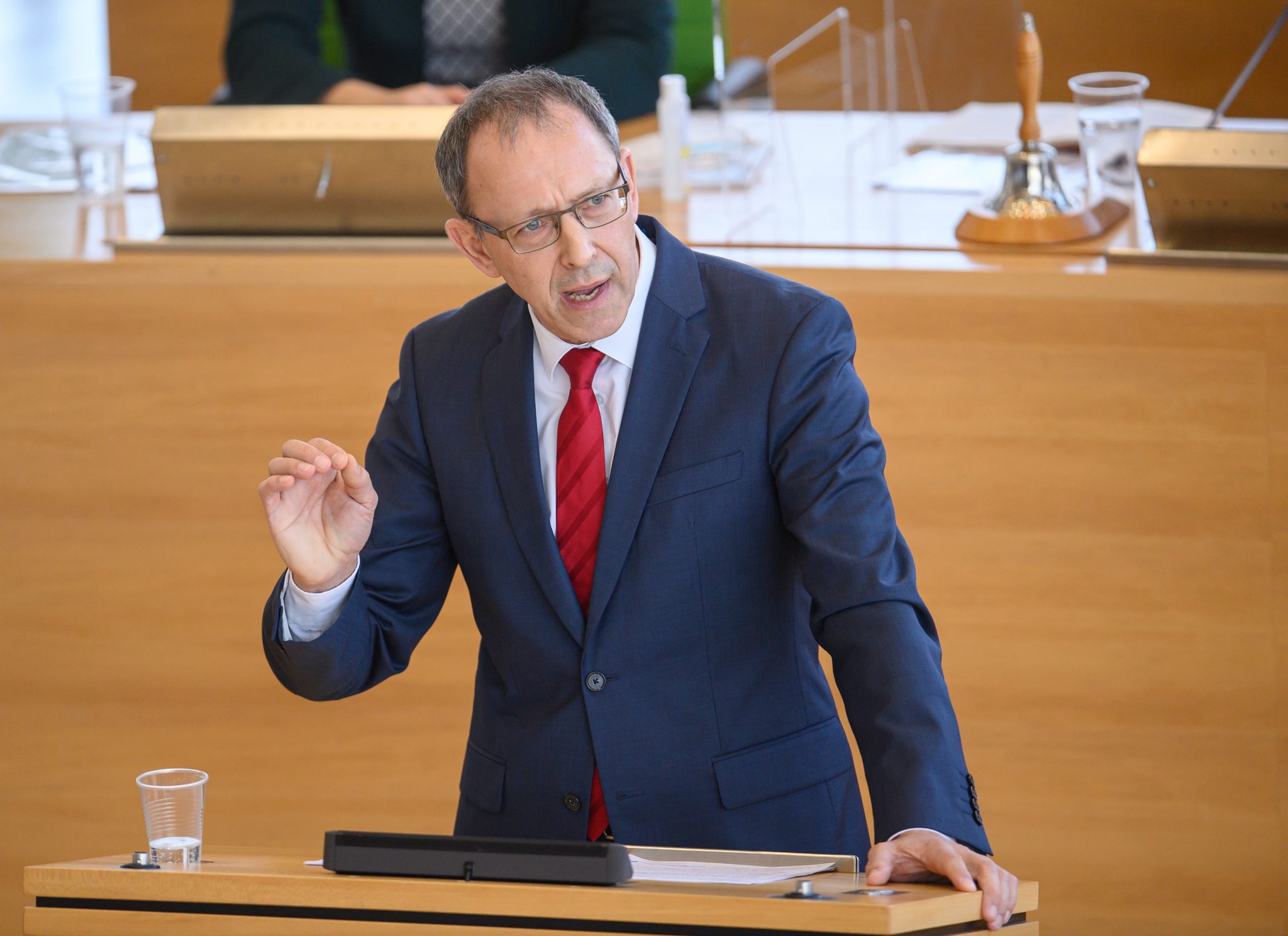 Sachsens AfD-Chef Jörg Urban wehrt sich gegen die Behauptungen des Grünen-Bundestagsabgeordneten Cem Özdemir Foto: picture alliance/dpa/dpa-Zentralbild | Robert Michael