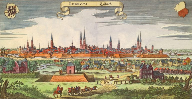 Lübeck im 17. Jahrhundert: Die Geschichte der Stadt ist eng mit der Hanse verbunden Foto: picture-alliance / akg-images | akg-images
