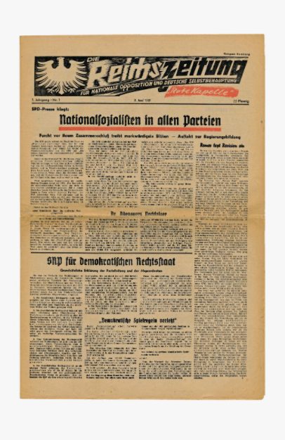 Erste Ausgabe der SRP-Parteizeitung, 1951 Foto: Archiv des Autors 