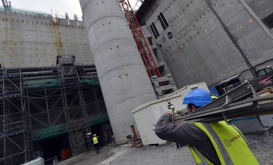 Bauarbeiten an einem neuen Block im Kernkraftwerk Flamanville
