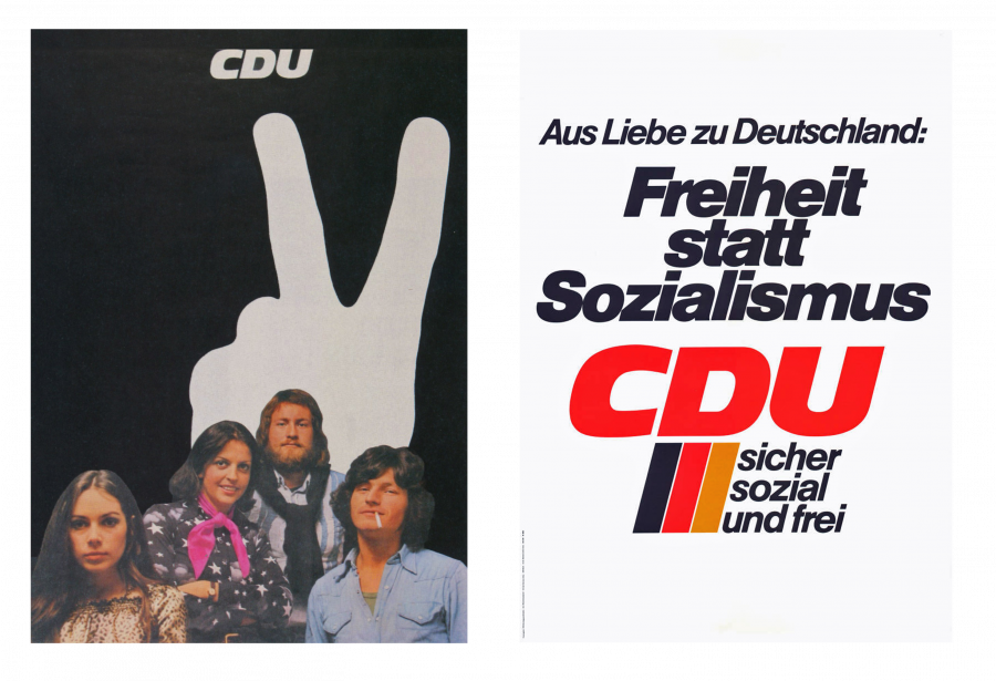 Zeitgeist oder Widerstand? Plakate der CDU, links zur niedersächsischen Landtagswahl 1972, rechts zur Bundestagswahl 1976 