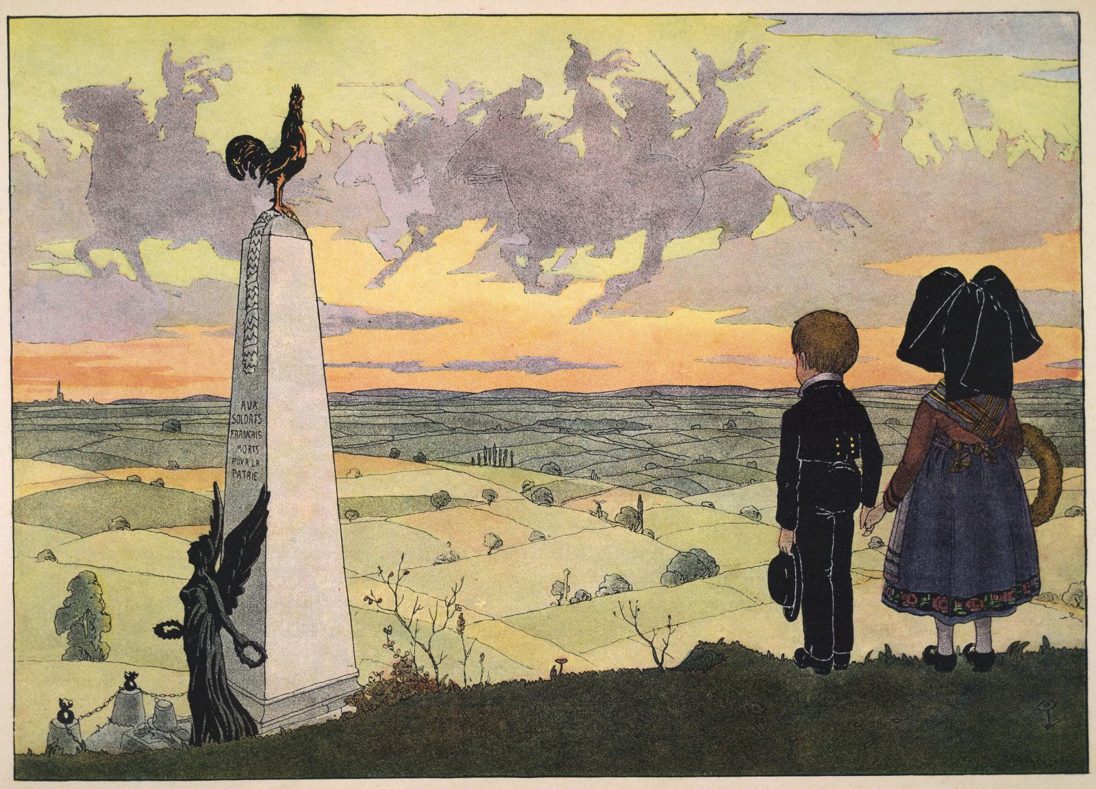 Frankreichs Sehnsuchtsland Elsaß-Lothringen: Illustration aus einem französischen Kinderbuch um 1910 Foto: picture-alliance / akg-images | akg-images