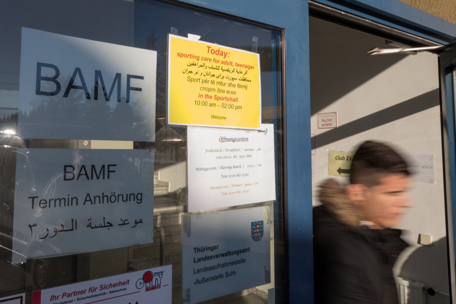 Asylsuchender in einer Erstaufnahmeeinrichtung in Suhl