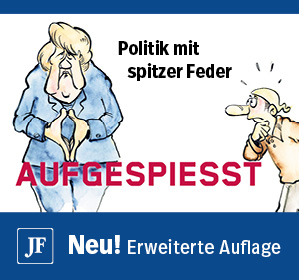 Stein, Aufgespießt, Karikaturen der Jungen Freiheit