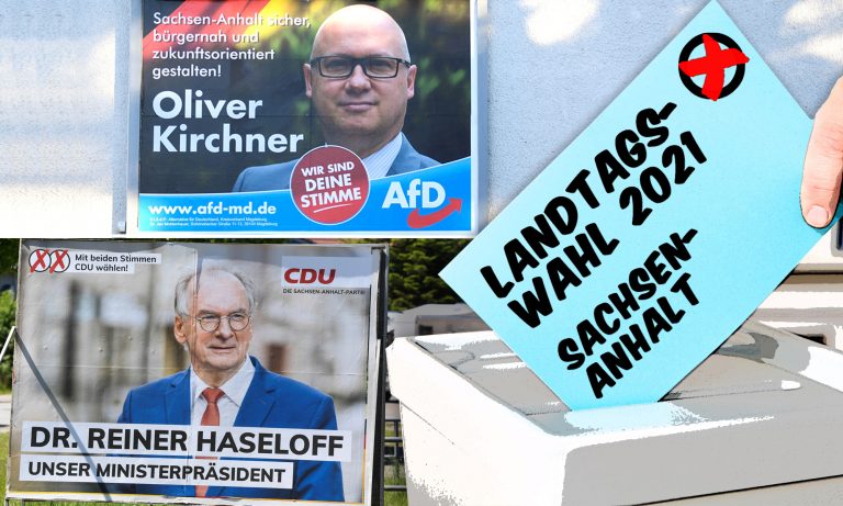 AfD-Spitzenkandidat Oliver Kirchner (oben), Ministerpräsident Reiner Haseloff (CDU, unten)