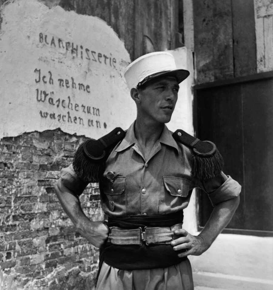 Deutscher Fremdenlegionär einer Fallschirmtruppe während des Indochinakrieges (1946-1954) in Langson 1950 Foto: picture alliance / dpa