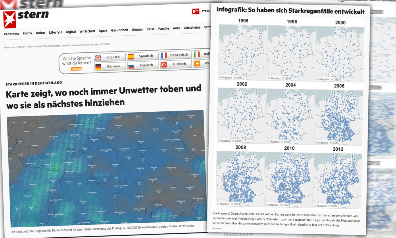 Die mittlerweile entfernte Grafik und der Beitrag, in dem sie auf Stern.de erschienen war