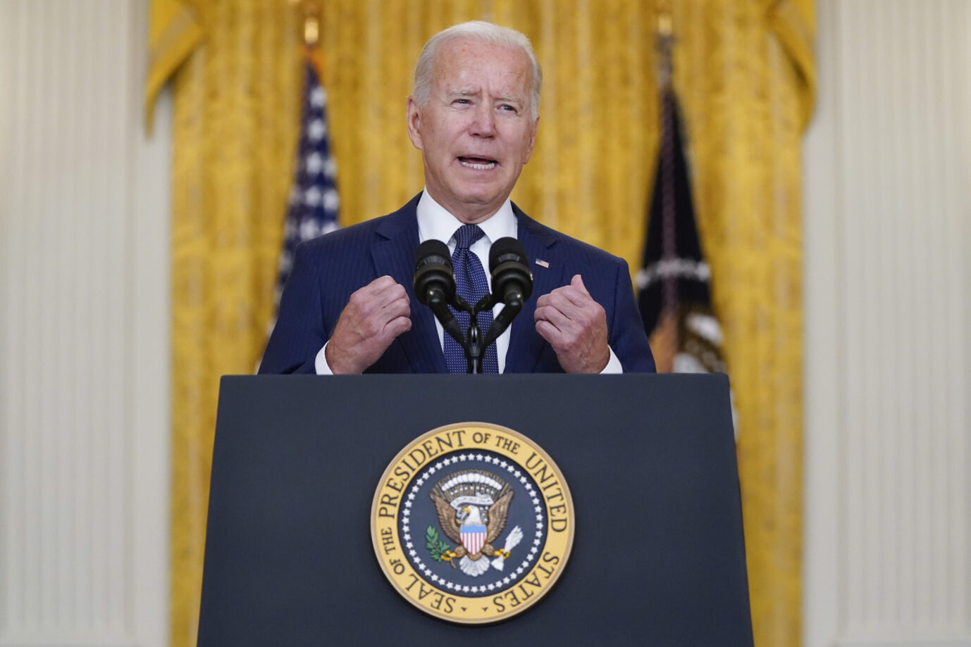 US-Präsident Joe Biden während einer Rede im Weißen Haus zum Anschlag in Kabul