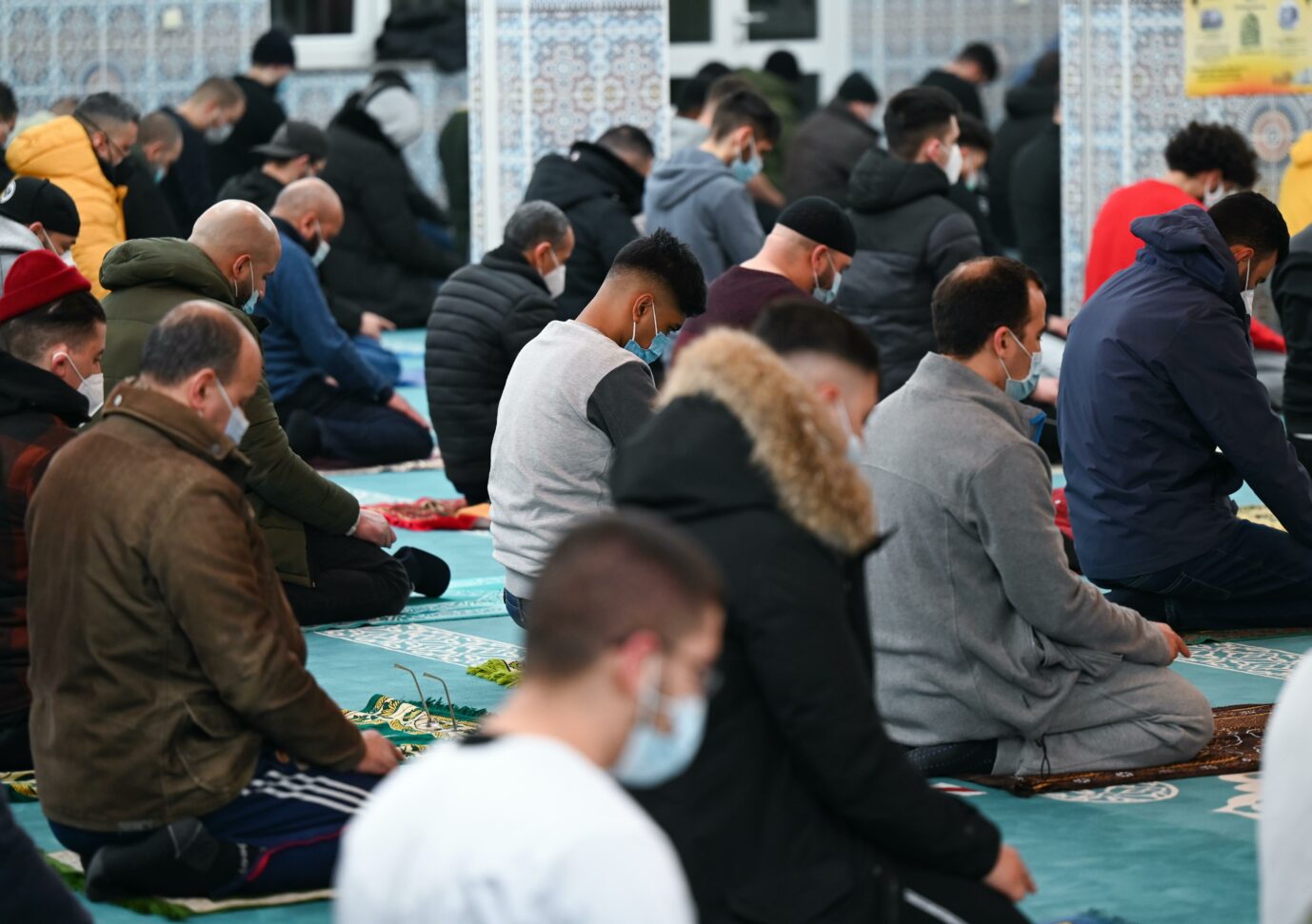 Betende Moslems in Frankfurt am Main