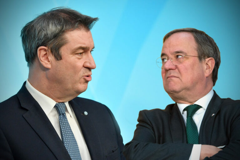CSU-Chef Markus Söder (l.) und Unionskanzlerkandidat Armin Laschet