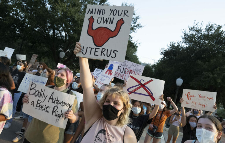 Frauen in Texas demonstrieren am Mittwoch gegen das neue Abtreibungsgesetz