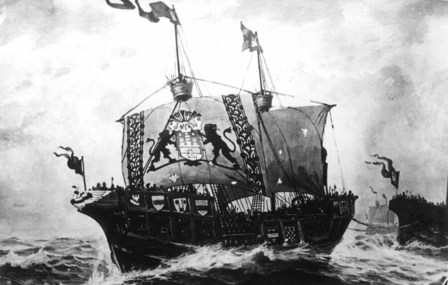 Mit der Kogge "Bunte Kuh" führte die Hanse Krieg gegen Störtebeker und seine Piraten (Gemälde um 1900) Foto: picture alliance / akg-images | akg-images 