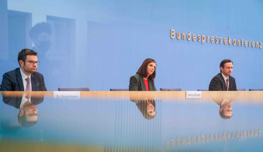 Pressekonferenz der Ampel-Partner am Mittwoch Foto: picture alliance/dpa | Kay Nietfeld