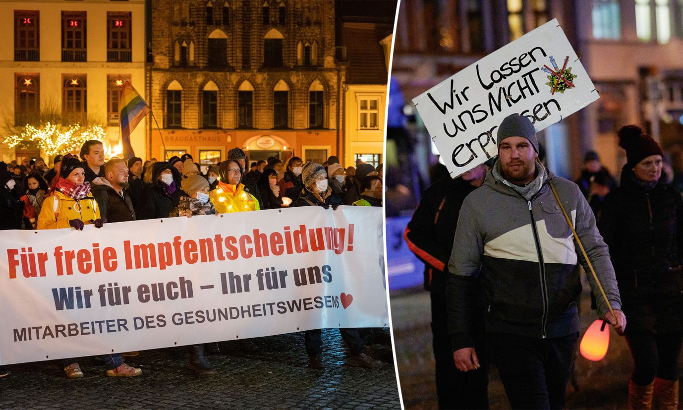 Demonstrationen gegen die Corona-Maßnahmen in Rostock und Greifswald