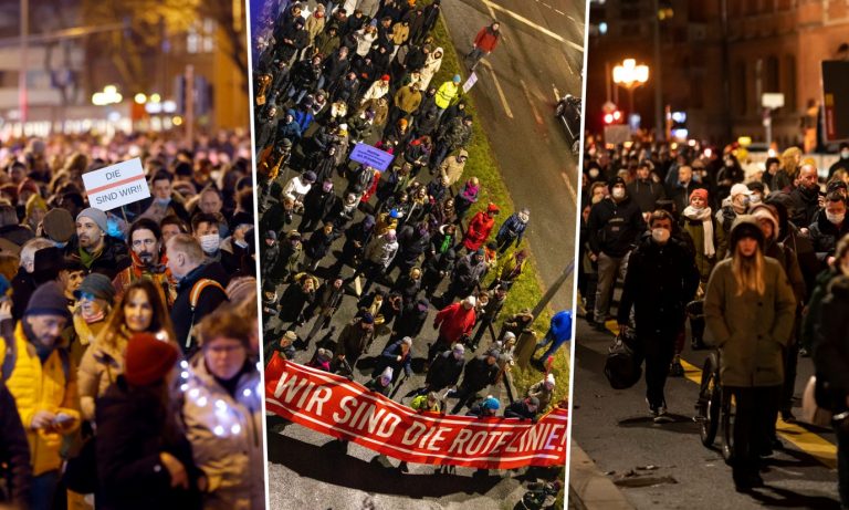 Demonstranten gegen die Corona-Maßnahmen in Köln, Nürnberg und Berlin