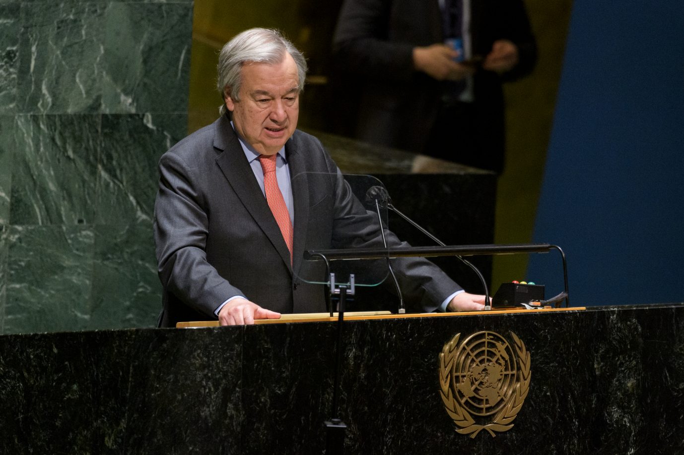 UN-Generalsekretär António Guterres drängt auf Verhandlungen zwischen Rußland und der Ukraine Foto: picture alliance / Xinhua News Agency | Manuel Elias/UN Photo