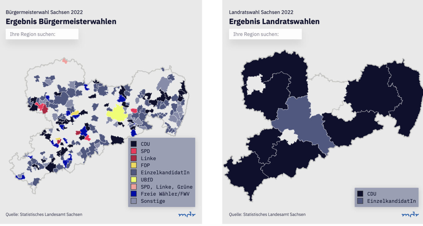Ergebnisse der Bürgermeister- und Landratswahlen in Sachsen: Nirgends liegt die AfD vorn Foto: MDR