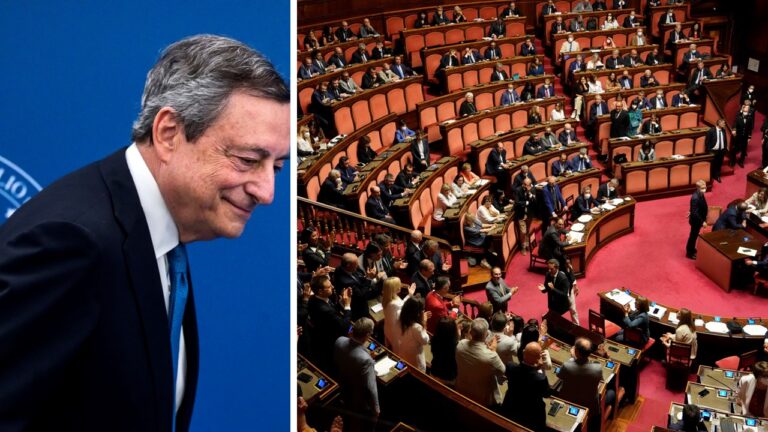 Rücktritt nach der Vertrauensabstimmung im italienischen Parlament: Ministerpräsident Mario Draghi. Die Euro-Krise verschärft sich