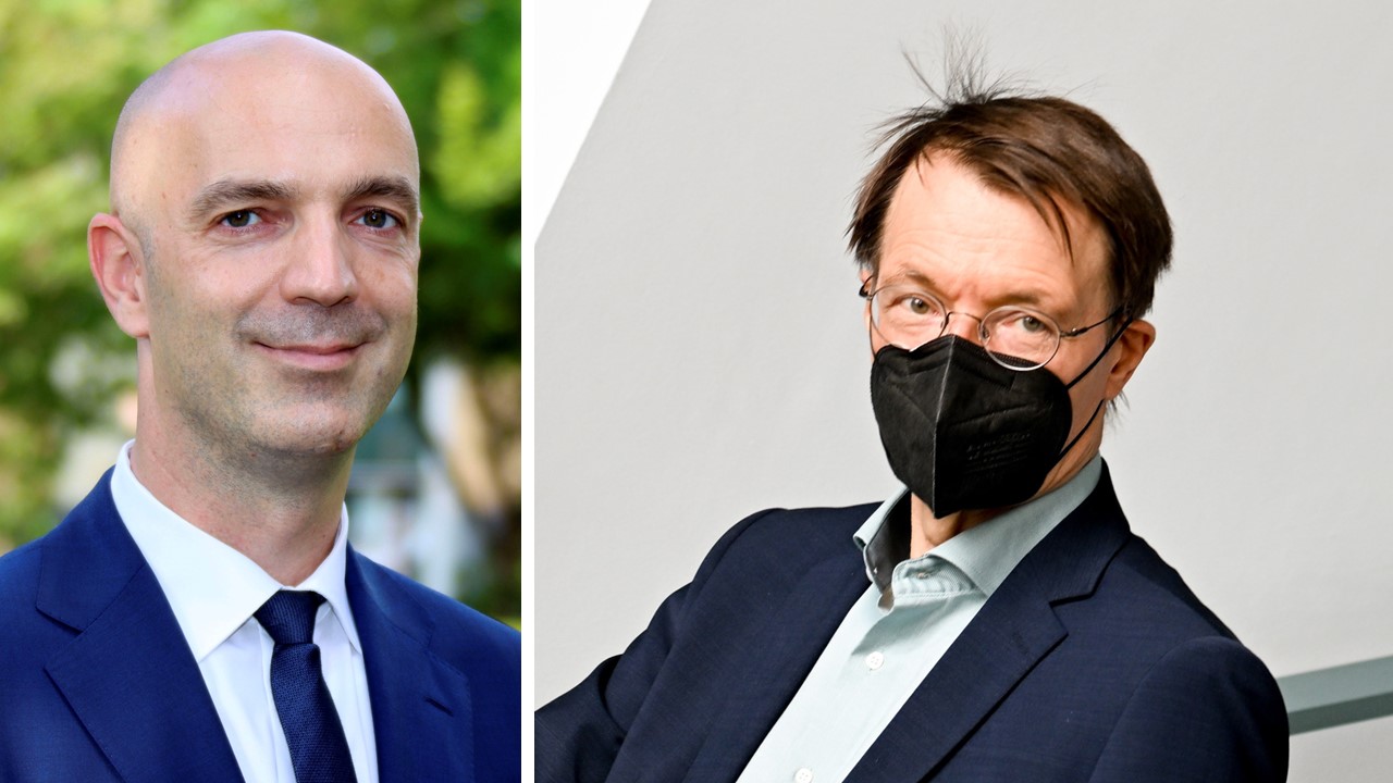 Scharfe Angriffe aus der Fachwelt. Jonas Schmidt-Chanasit (links) attackiert Bundesgesundheitsminister Karl Lauterbach (SPD) wegen vierter Impfung als "nicht seriös"