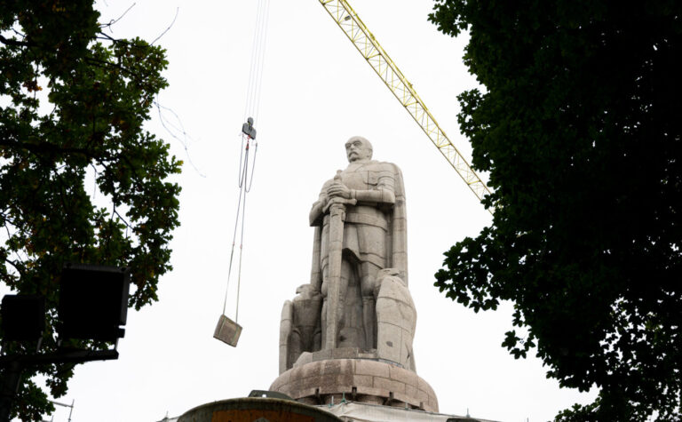 Denkmal für den Reichskanzler Bismarck in Hamburg Foto: picture alliance/dpa | Daniel Reinhardt