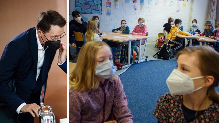 Bundesgesundheitsminister Karl Lauterbach (SPD) will die Maskenpflicht an Schulen. Die Kinderärzte sind komplett dagegen.