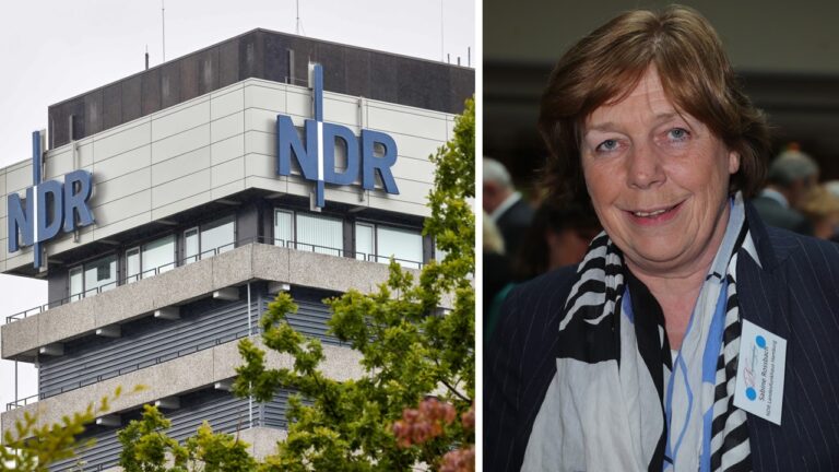 Das NDR-Hochhaus in Hamburg und die mit Vetternwirtschaft-Vorwürfen schwer belastete Direktorin Sabine Rossbach.