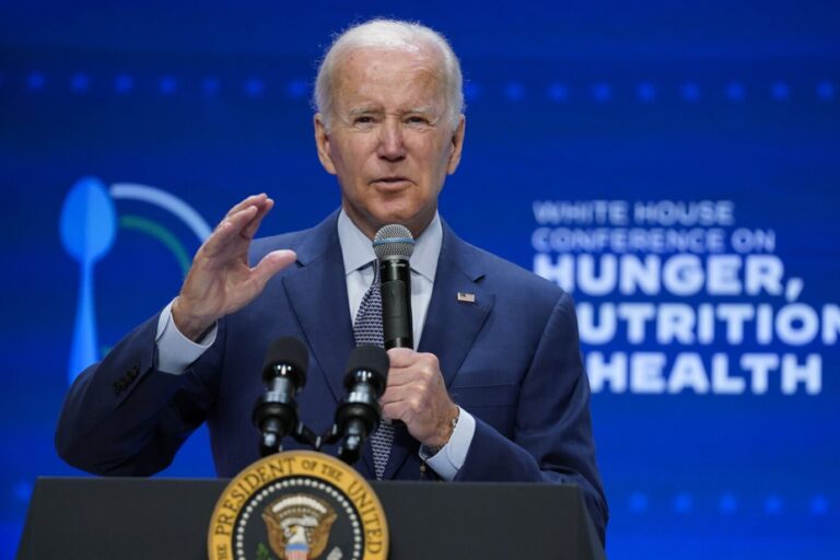 Ist er noch geistig fit? US-Präsident Joe Biden bei der Rede, in der ihm der Fehler unterlief.