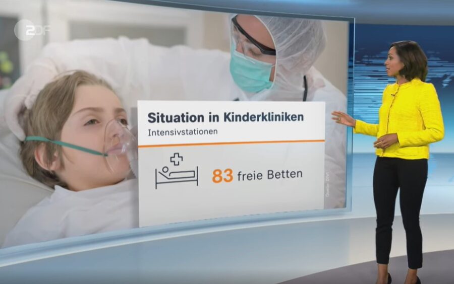 Auch Moderatorin Jana Pareigis verbereitete in der ZDF-Sendung "heute" die falsche Zahl über die freien Kinder-Intensivbetten.