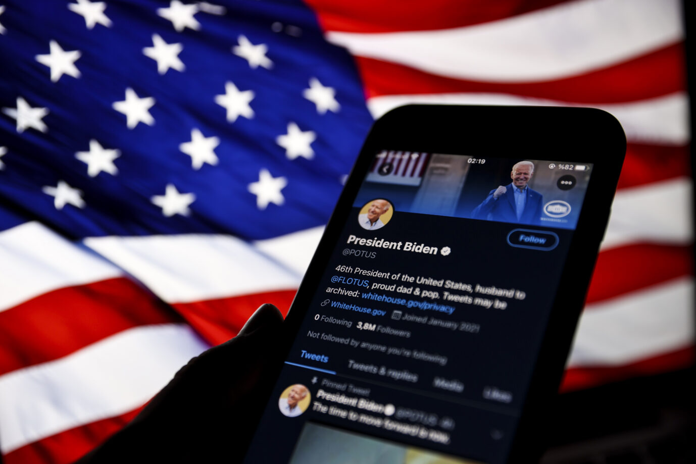 Twitter-Profil von US-Präsident Joe Biden: Wer vor der Übernahme von Elon Musk schrieb, Biden sei am Umsturz 2014 in der Ukraine beteiligt gewesen, wurde gesperrt
