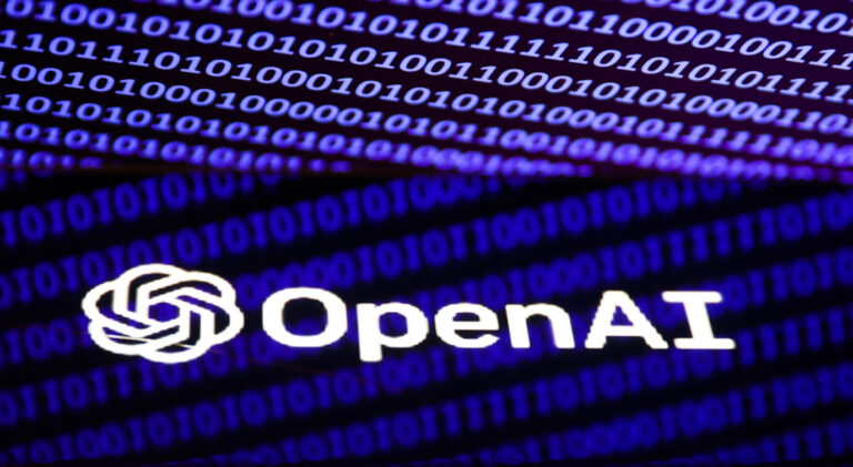 Logo von OpenAI, der Firma, die Chat GPT betreibt.