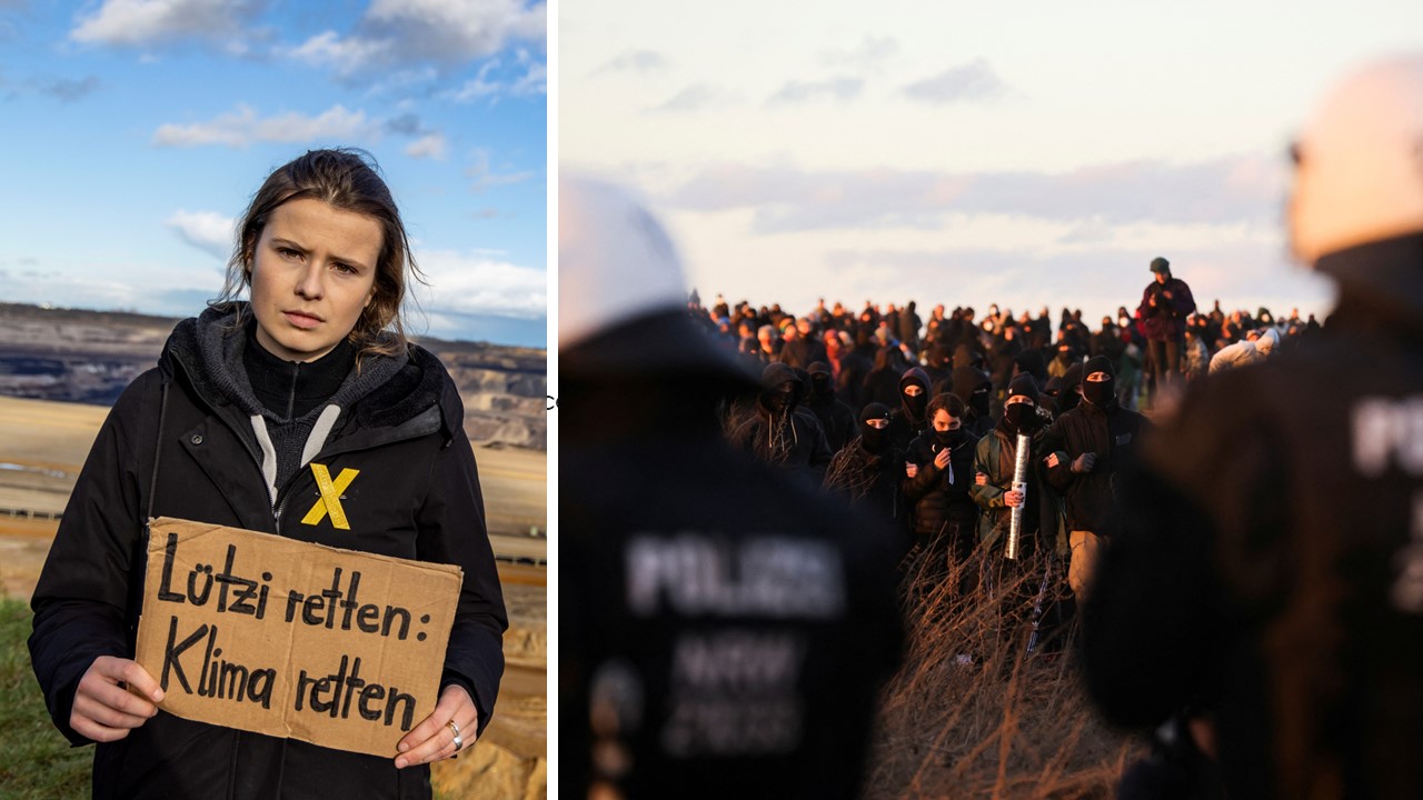 Gewalt: Luisa Neubauer protestiert in Lützerath. Dort greifen "Klimaschützer" Polizisten an.