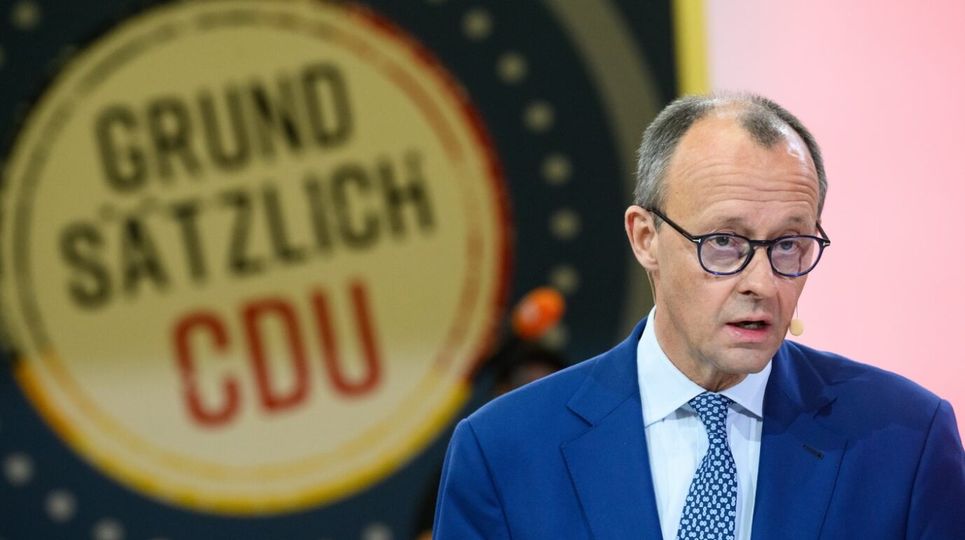 CDU-Chef Friedrich Merz spricht während einer Parteiveranstaltung.