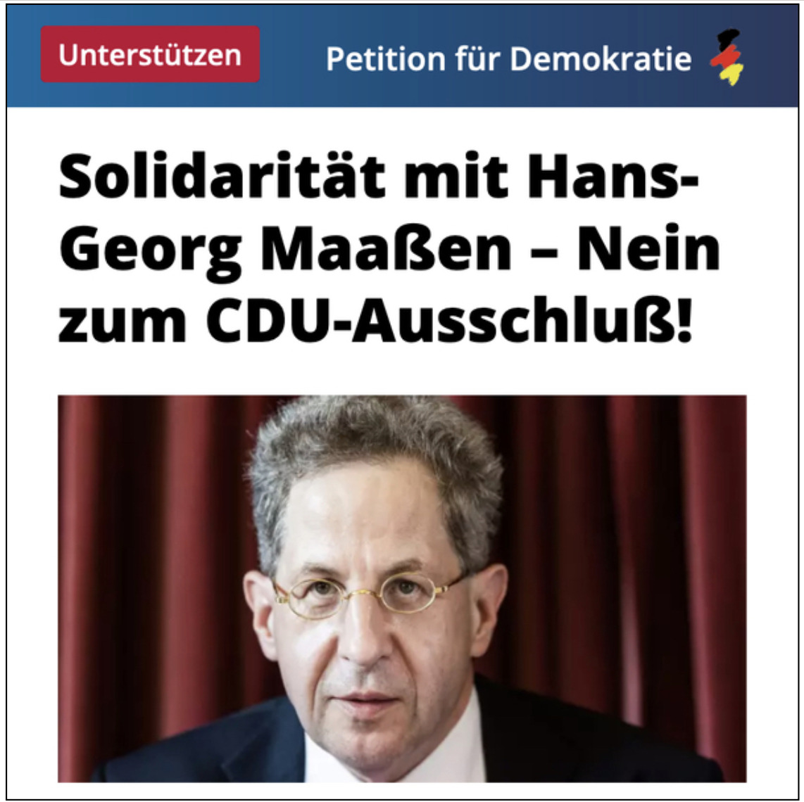 >> Hier geht es zur Petition „Solidarität mit Hans-Georg Maaßen“