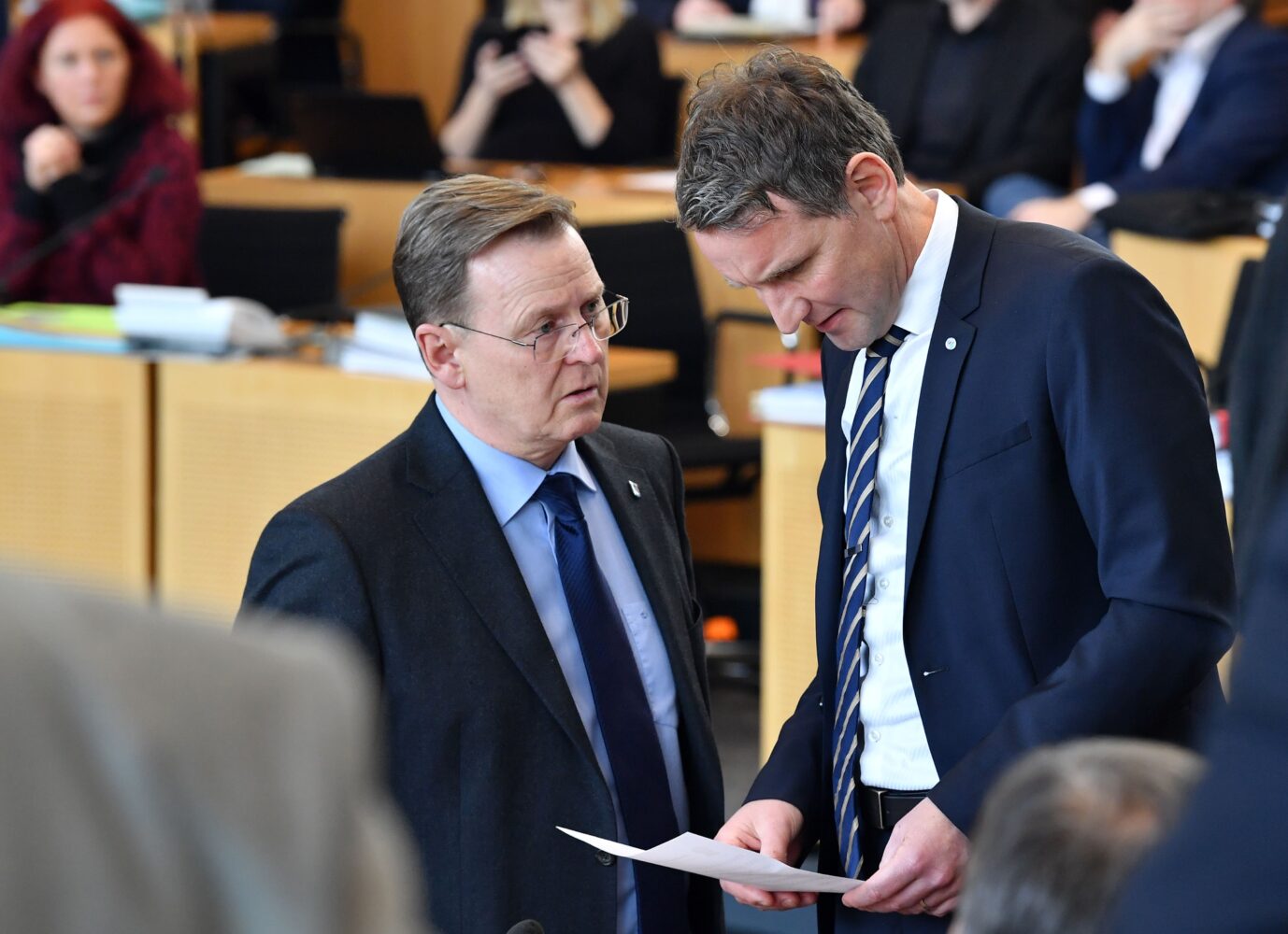 Umfrage: Ohne ihre Parteien geht in Thüringen kaum etwas: Ministerpräsident Bodo Ramelow (Linke) und AfD-Fraktionschef Björn Höcke.