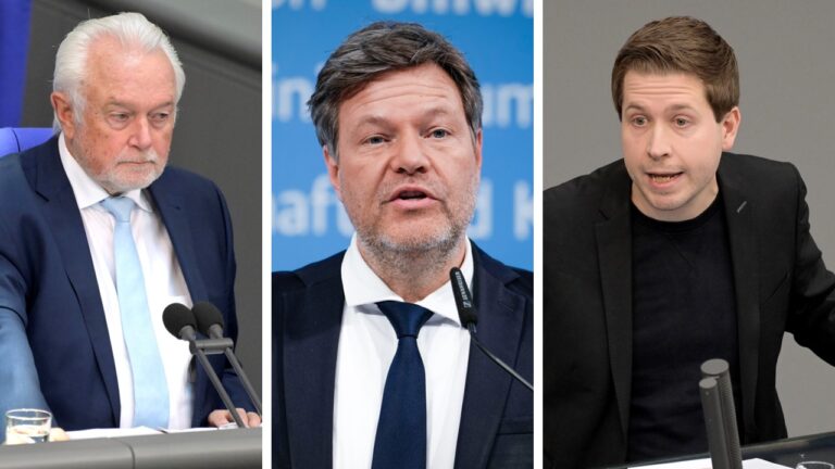 Die drei von Koalition streiten sich wie die Kesselflicker: Wolfgang Kubicki (FDP), Robert Habeck (Grüne) und Kevin Kühner (SPD).