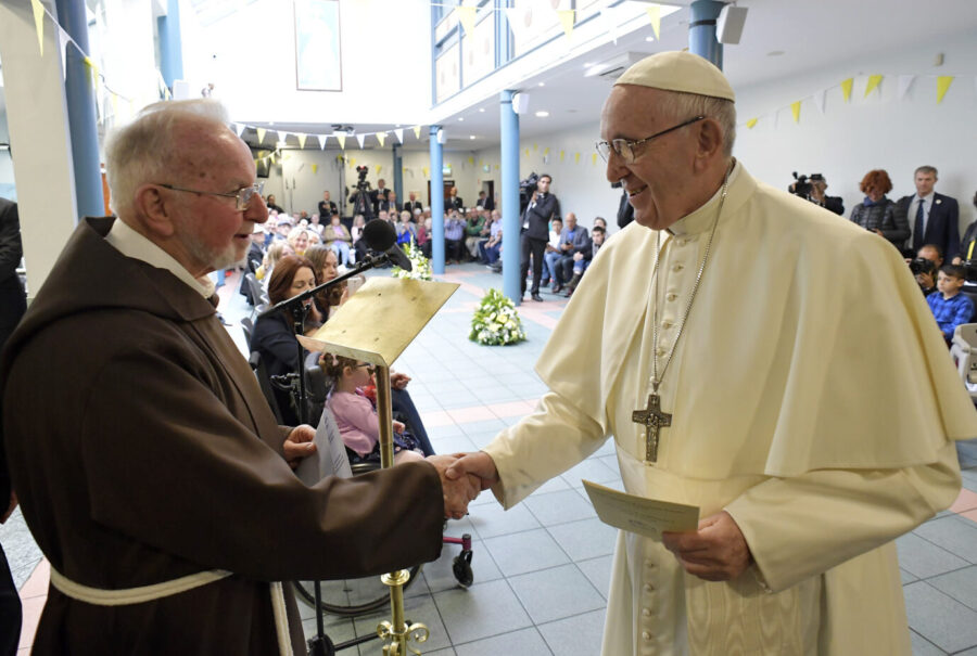 Papst Franziskus besucht das Capuchin Day Centre in Dublin, der Hauptstadt von Irland.