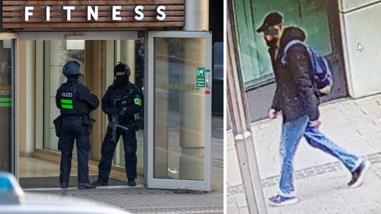 Islamistischer Terror in Duisburg. Der Syrer auf dem Fahndungsfoto. Die Polizei sichert kurz nach dem Anschlag den Tatort.