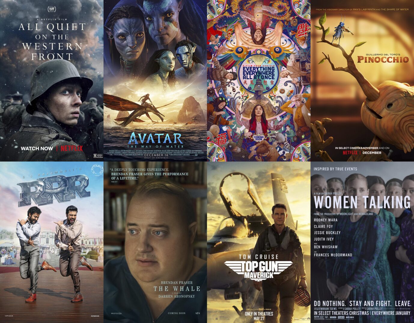 Filmplakate von Streifen, die dieses Jahr den Oskar gewonnen haben – hierzulande sind nur wenige unter deutschem Namen bekannt Foto: picture alliance / ASSOCIATED PRESS | Uncredited