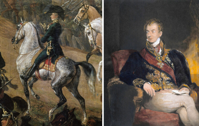 Fürst Metternich beim Truppenübergang über die Vogesen (links) und im Porträt