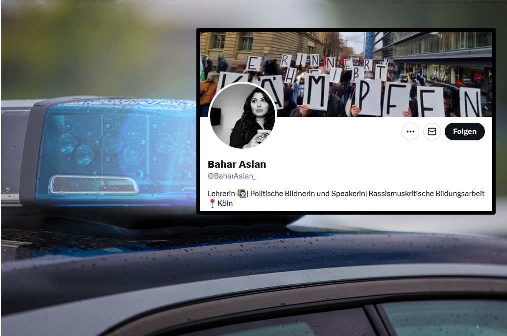 Polizeiwagen (Symbolbild) und die gekündigte Dozentin an der Polizeihochschule, Bahar Aslan: Das sagt sie zu ihrer Verteidigung