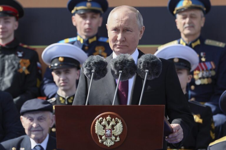 Rußlands Präsident Putin stellt anläßlich des 78. Jahrestags der Kapitulation der Wehrmacht klar: „Wir befinden uns im Krieg“ Foto:picture alliance / ASSOCIATED PRESS | Gavriil Grigorov