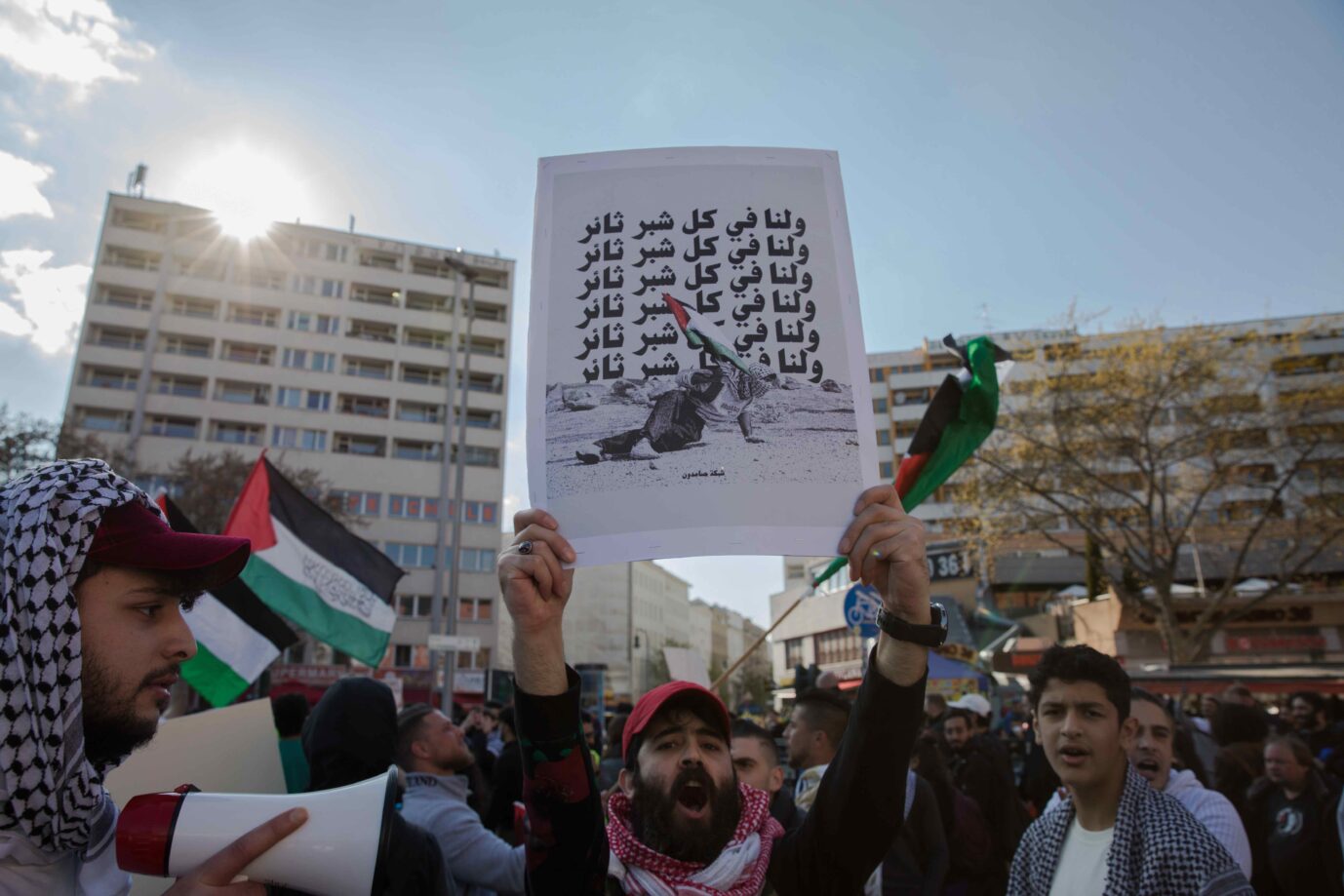 Eine Palästinenser-Demo in Berlin vom April vergangenen Jahres Foto: