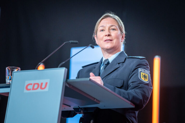 Claudia Pechstein, Eisschnelläuferin, spricht auf CDU-Grundsatzkonvent in Berlin