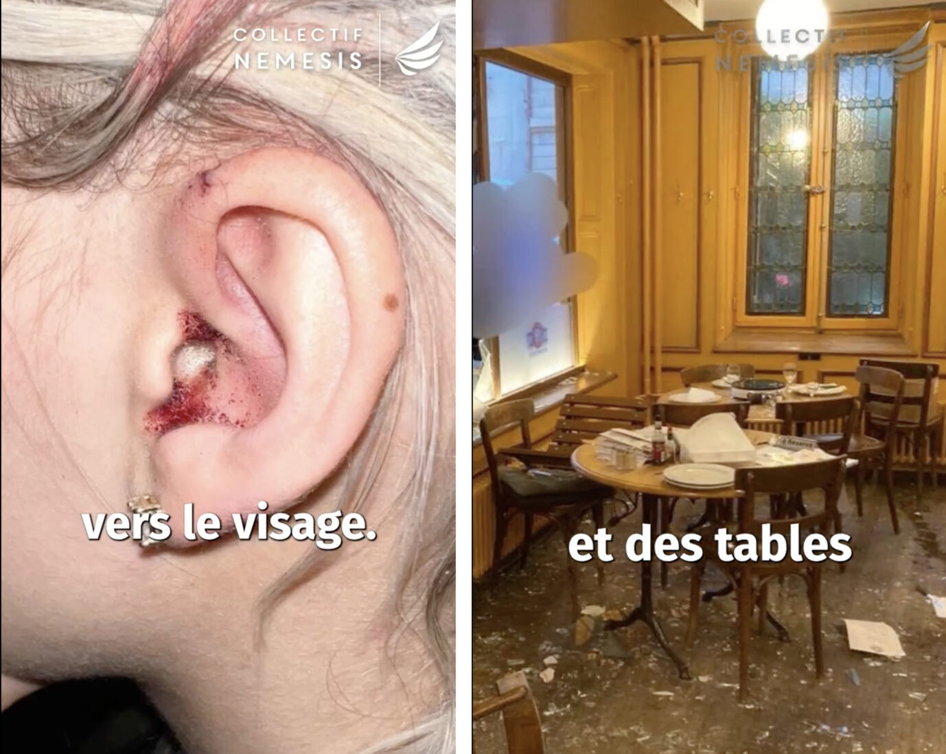 Linksextreme sind hierfür verantwortlich: Das blutig geschlagene Ohr einer Frau und das zerstörte Restaurant