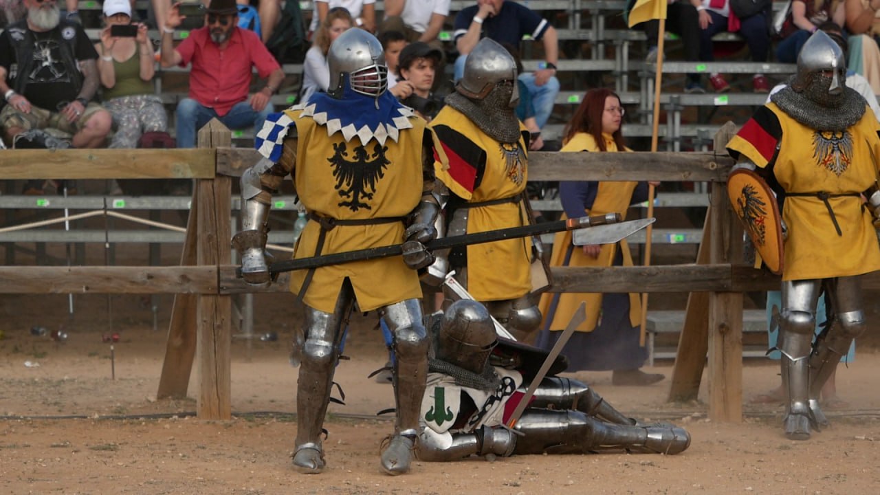 At the Buhurt, heavily armored athletes meet in medieval combat.
