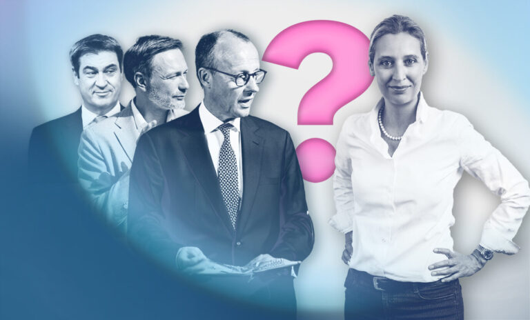 Söder, Lindner, Merz und Alice Weidel. Eine Insa Umfrage im Auftrag der Jungen Freiheit hat nun ergründet, ob die Bürger die Partei für eine normale Partei halten